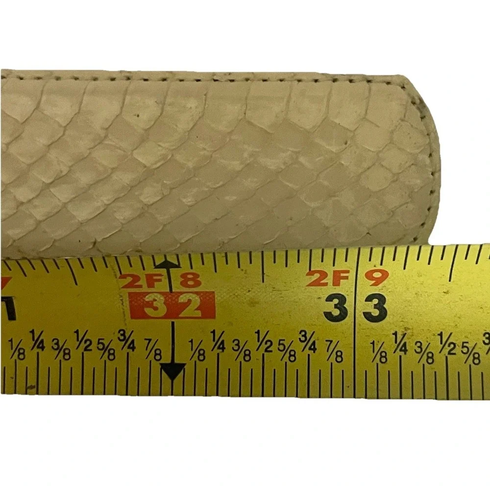Genuine Snakeskin Belt Women Small Cream Gold Buckle Leather Lined Taiwan